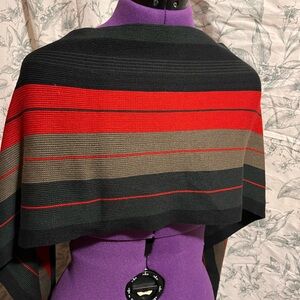 Striped Black and Red Women's Scarf
